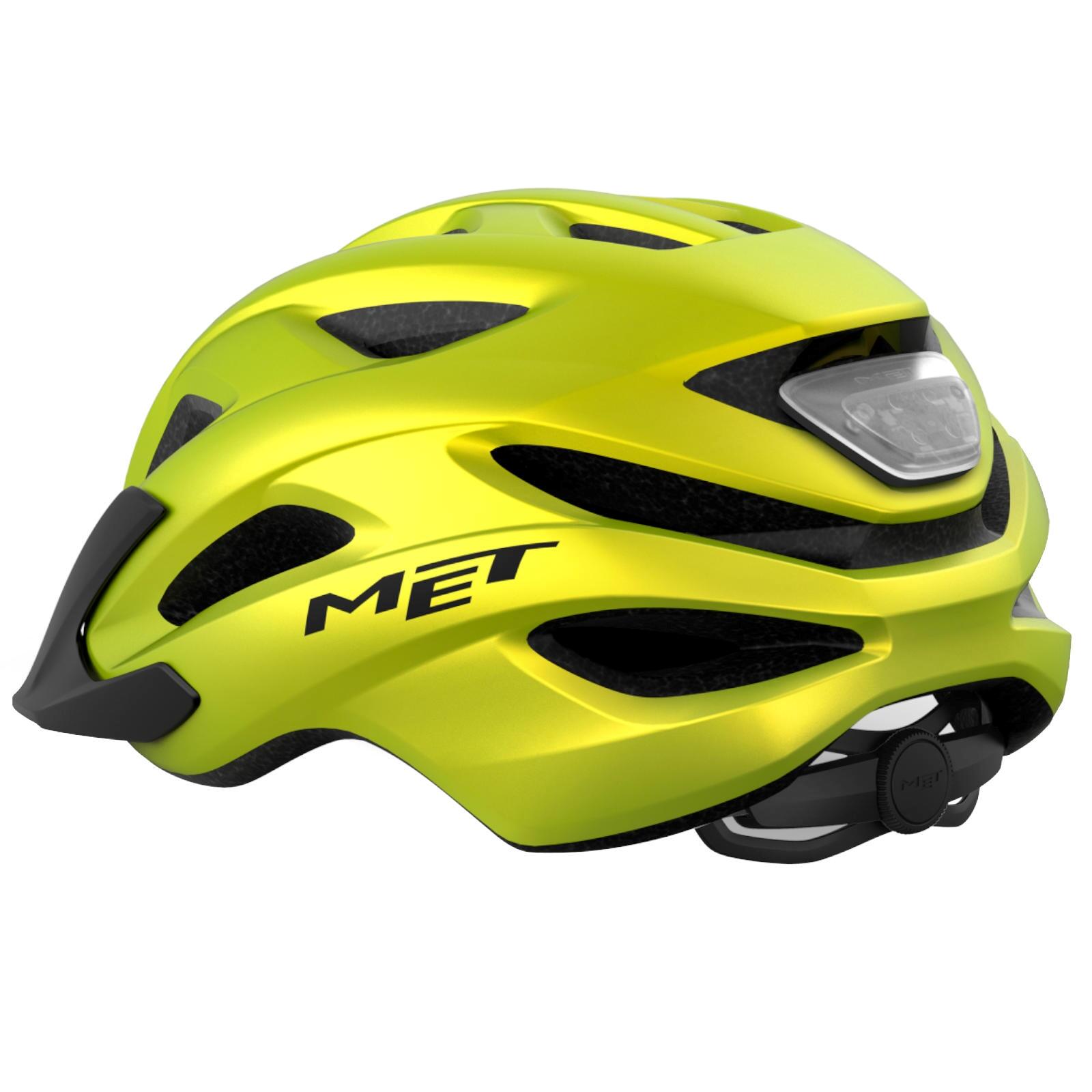 MET Crossover Helmet Lime Yellow Metallic Matt 3/4