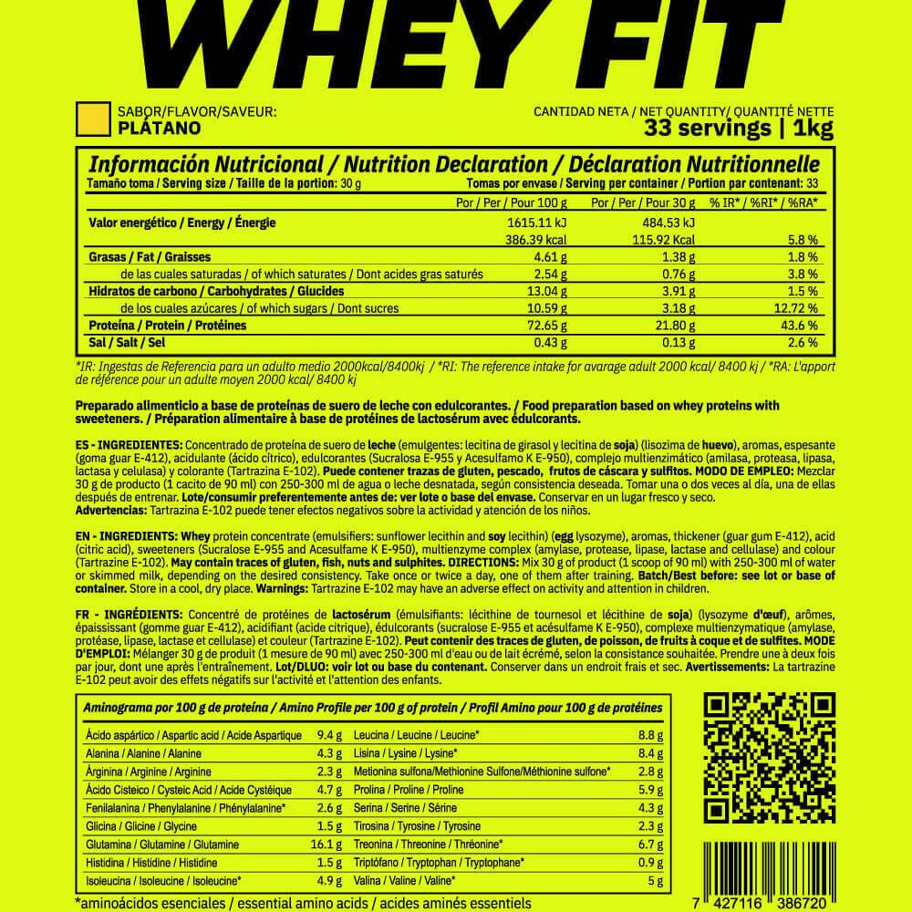 Whey fit - 1kg Banane de MASmusculo 6/6