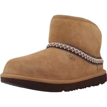 UGG Classic Mini Crescent infantil — Botines de cuero Cuero, Talla 2