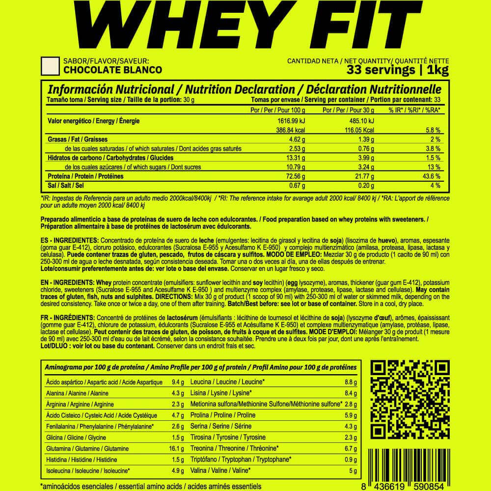 Whey fit - 1kg Chocolat Blanc de MASmusculo 5/5
