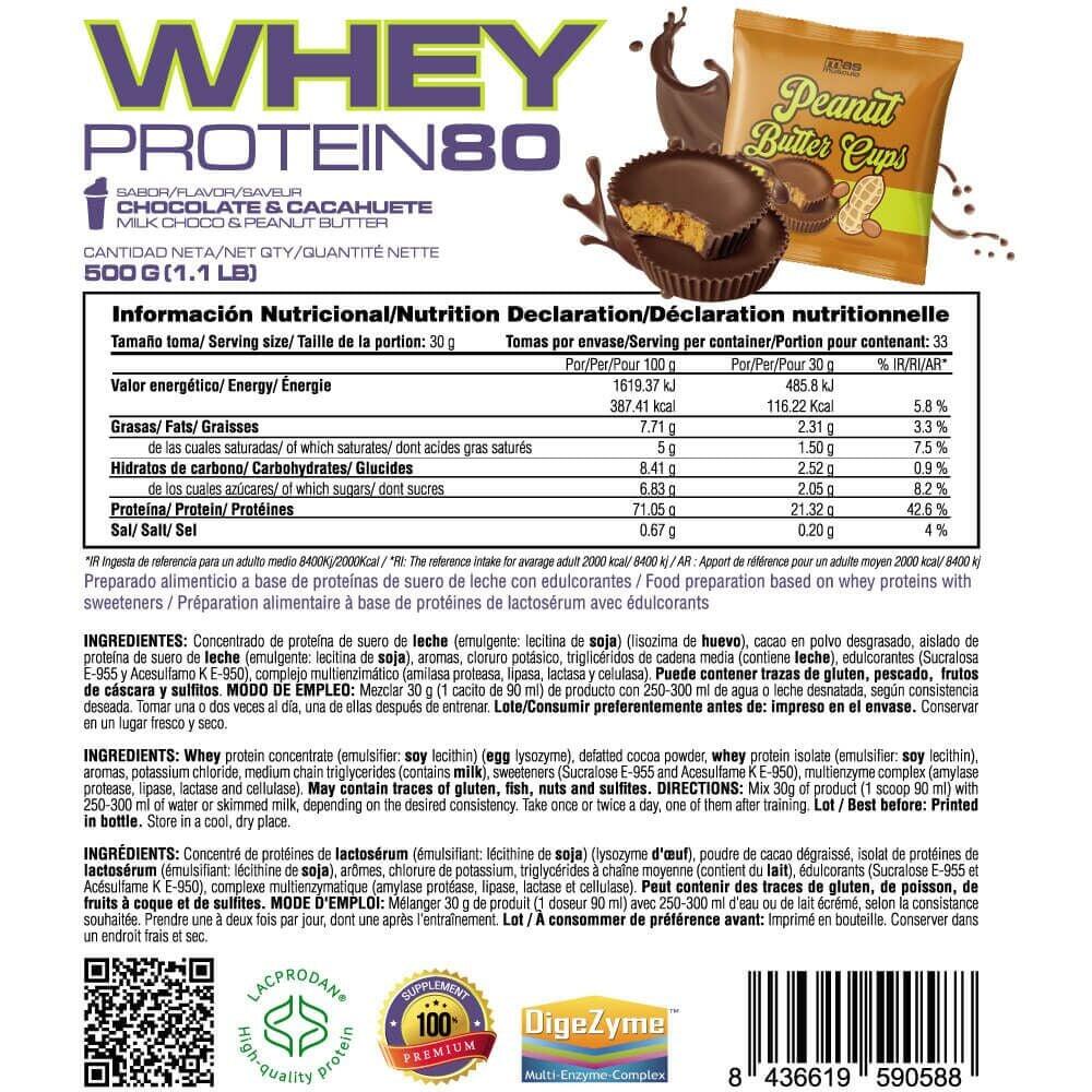Whey protein80 - 500g Tasses de beurre d'arachide de MASmusculo 6/6