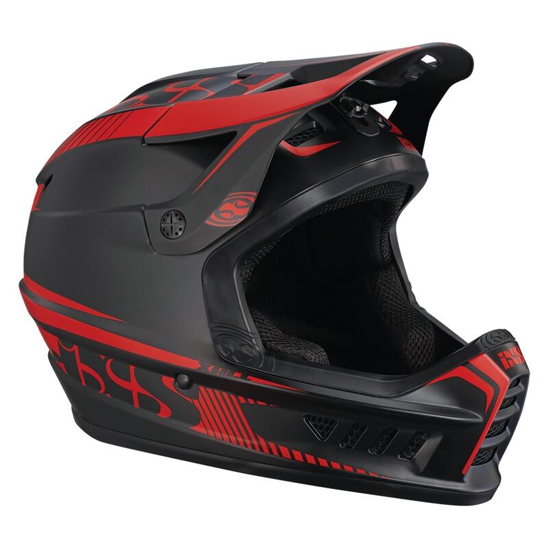 Xact Fullface Helm - zwart/fluor rood