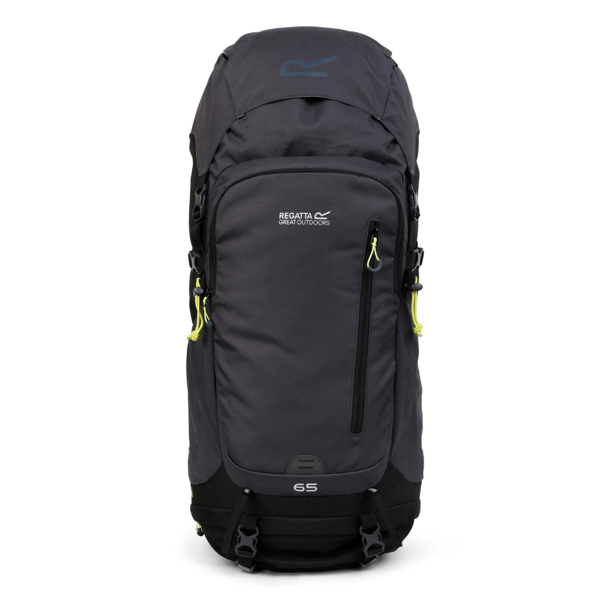 REGATTA Highton V2 65L Hiking Backpack (Black/Seal Grey)