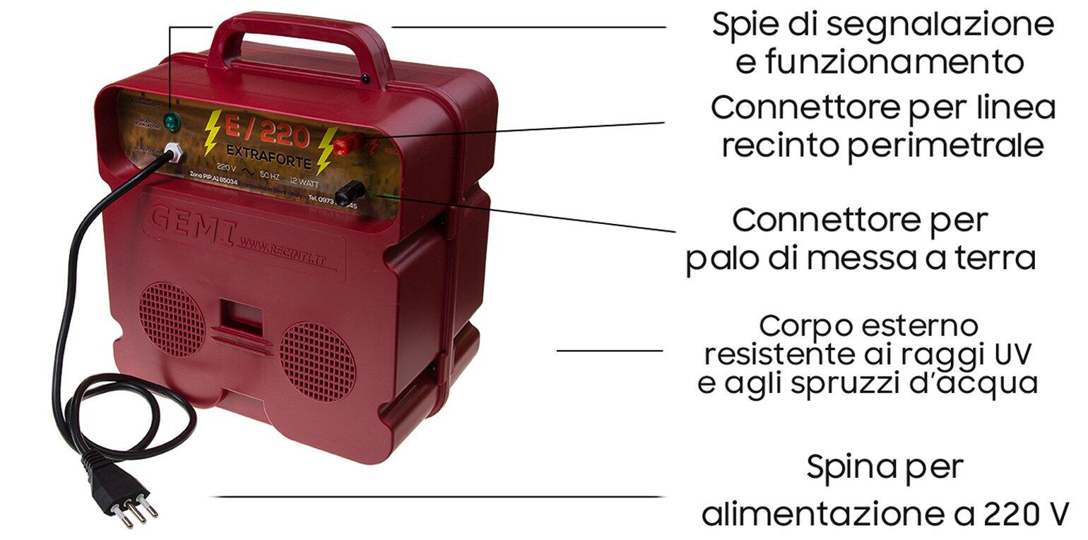 Elettrificatore E/220 EXTRAFORTE Per Recinti Elettrici 220V 4/5