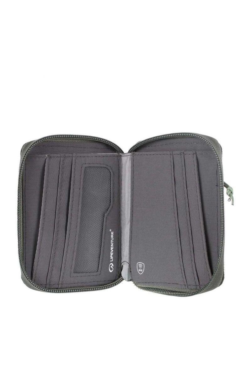 Portafoglio slim Lifeventure in tela cerata oliva, RFID 6 carte 3/6