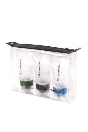 Silikon-Reiseflaschen 3×89 ml mit TPU-Etui, auslaufsicher compact