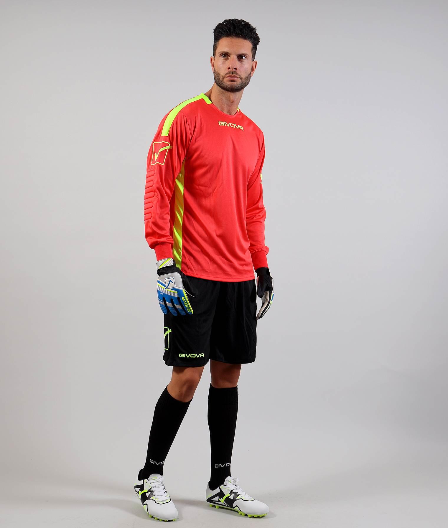 COMPLETO portiere givova rosso chiaro/nero 4/6