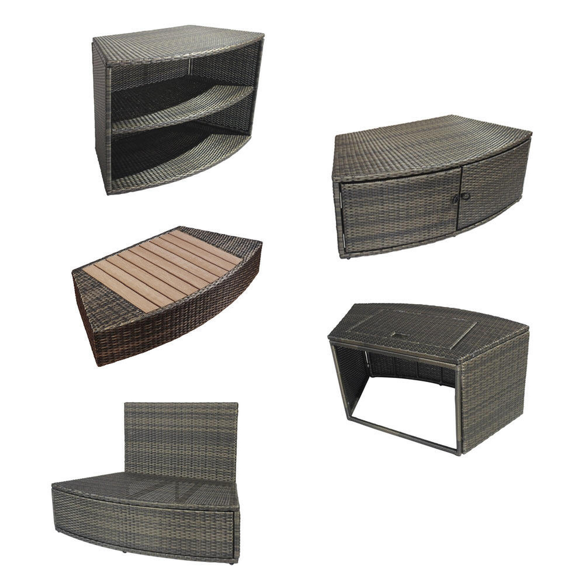 Netspa - Mobilier Pour Spa Semi-rigide Octopus - Ensemble De 5 Modules - Spa - Gris - No Size - Decathlon