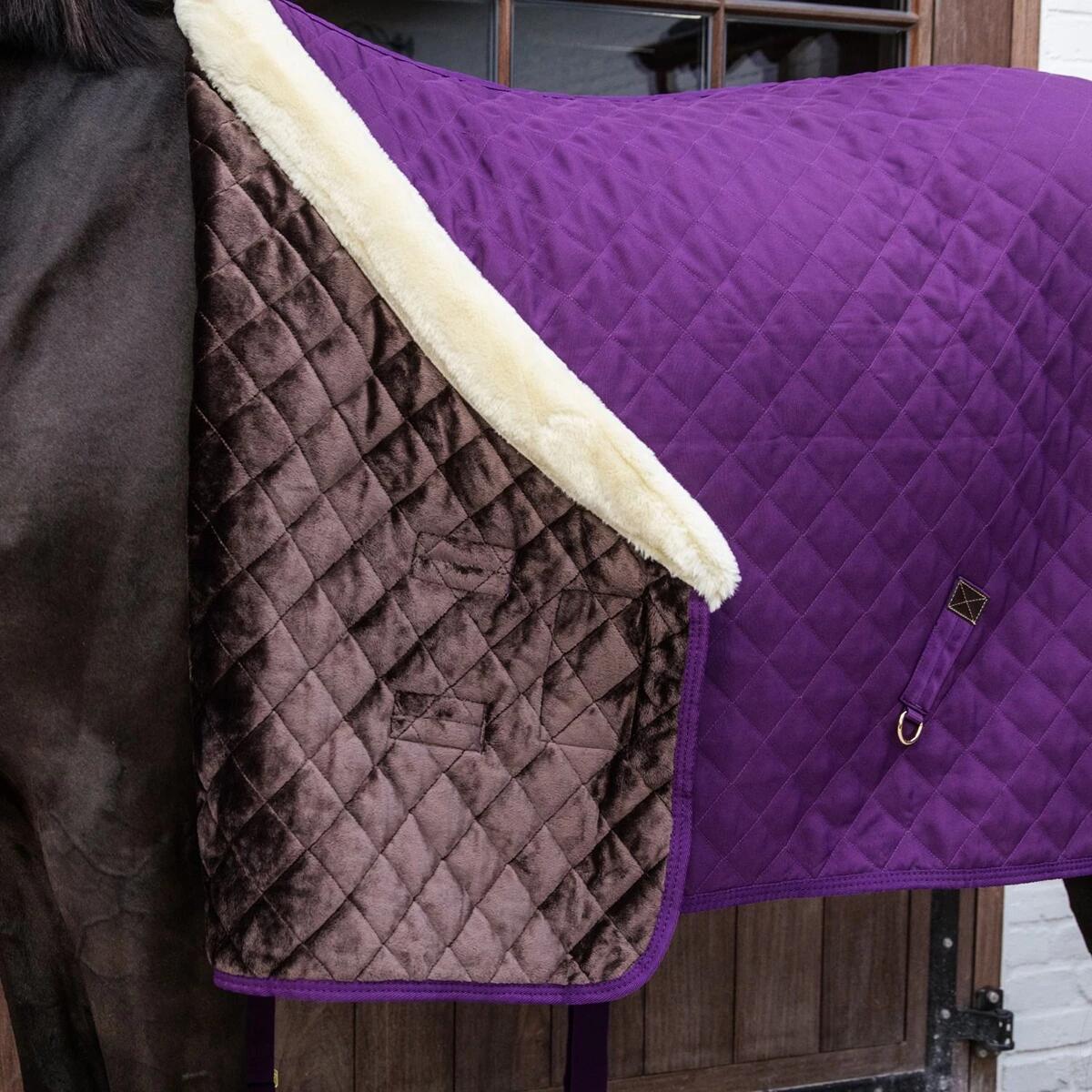 Couverture de présentation - 600D - 155 cm - Laine vegan - Mauve royal 3/5