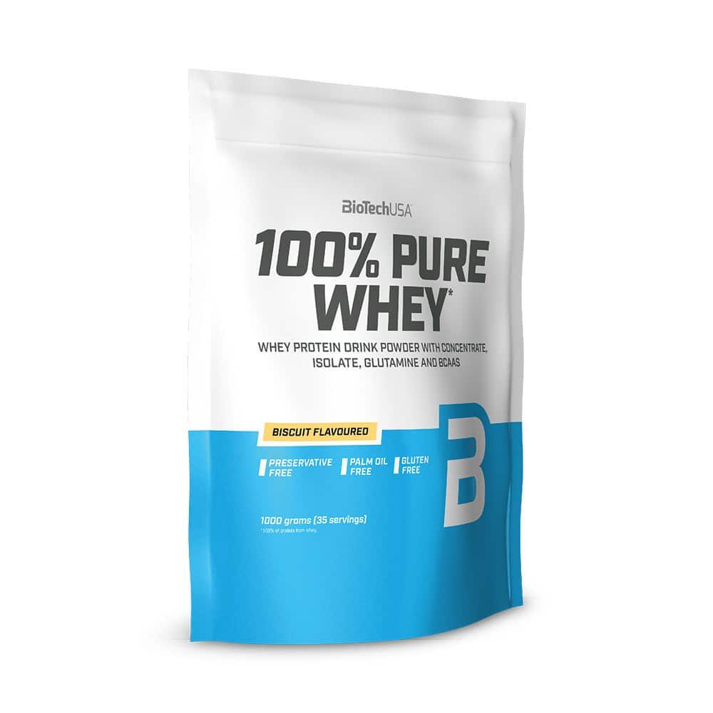 BIOTECHUSA Proteína de soro de leite | 100% PURE WHEY (1kg) | Biscoito