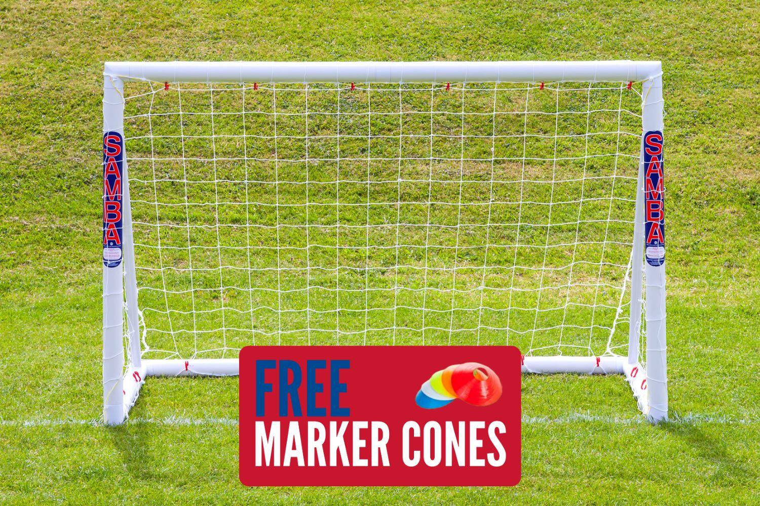 SAMBA 6ft x 4ft Trainer Goal WITH 5 x Marker Cones
