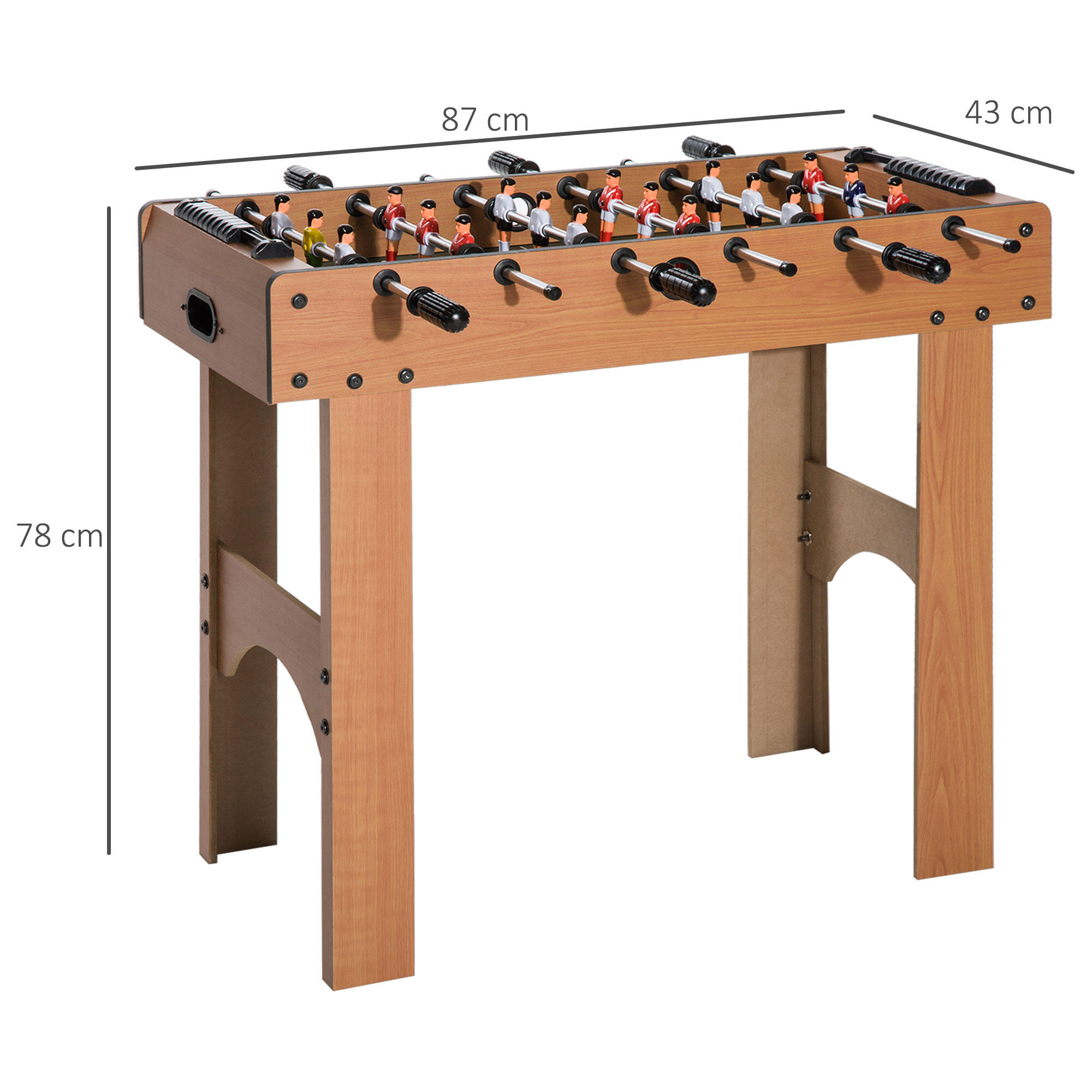 HOMCOM Calcio Balilla Professionale in Legno MDF, 87x43x78cm 3/7