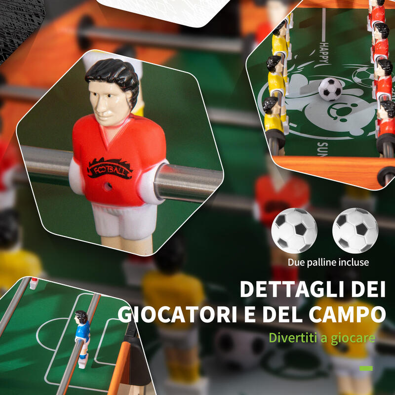 Masa de fotbal pentru adolescenti si copii, 118L x 104l x 69Hcm, MDF, Maro/Negru