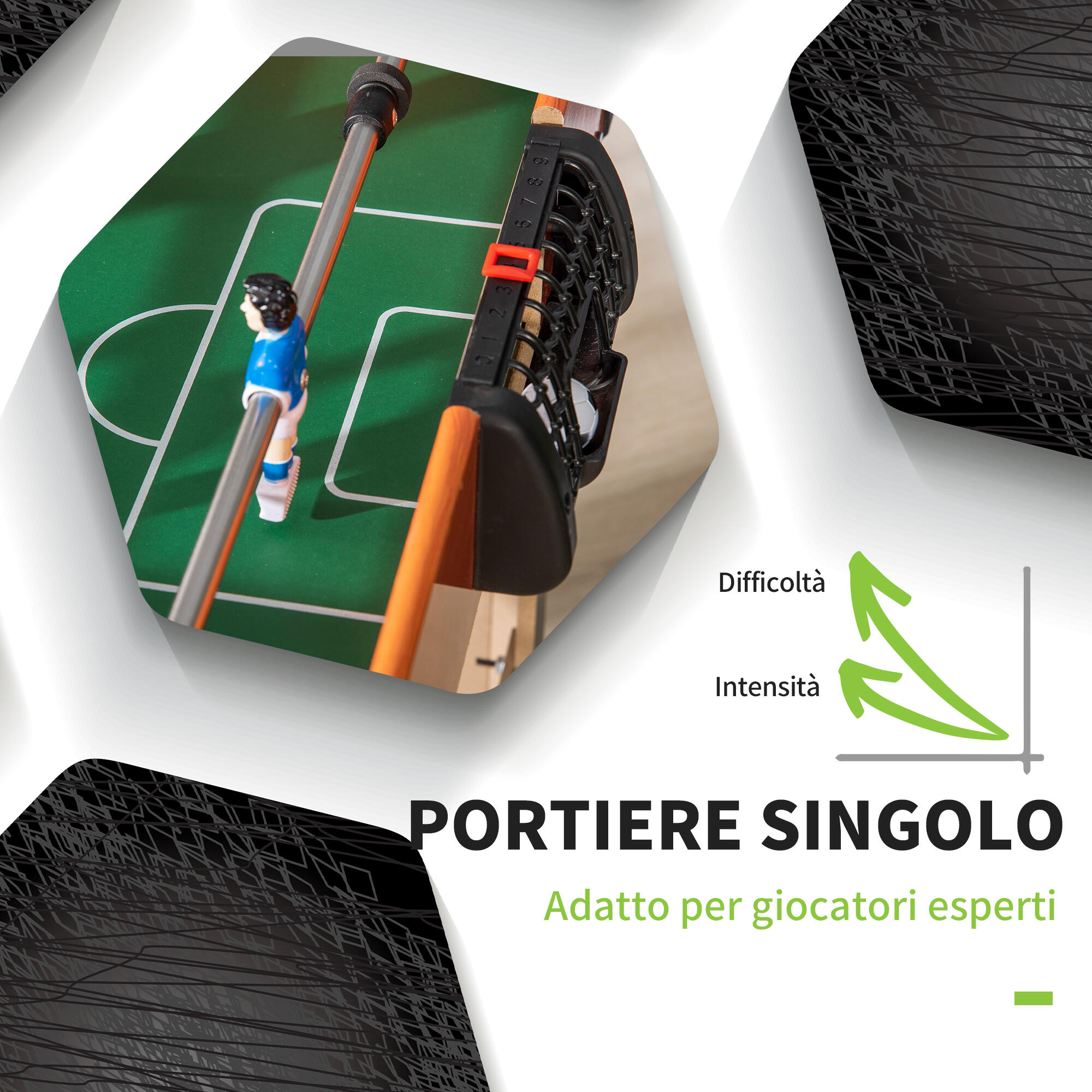 HOMCOM Biliardino per Bambini con Segnapunti Manopole Antiscivolo e Palline 4/8