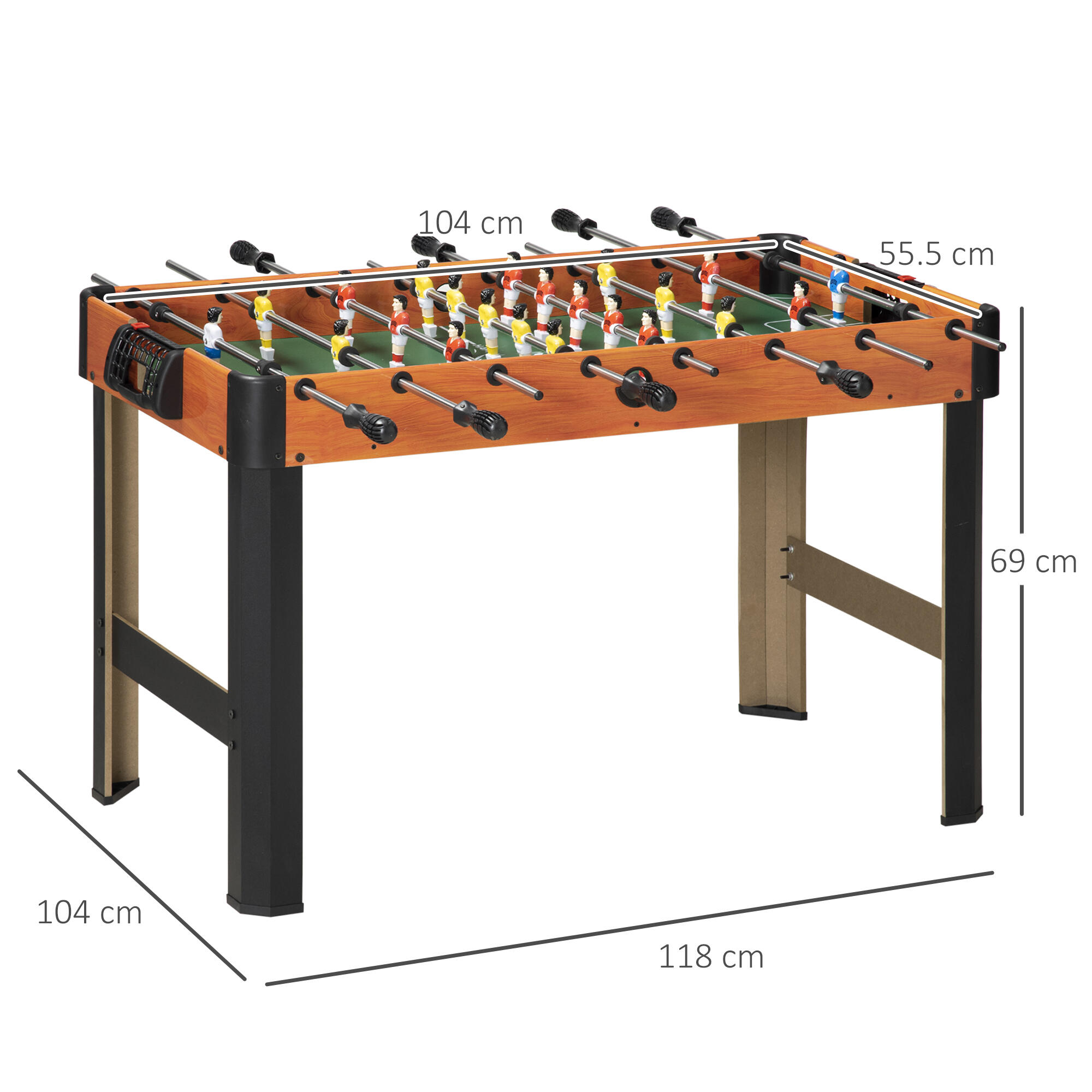 HOMCOM Biliardino per Bambini con Segnapunti Manopole Antiscivolo e Palline 3/8