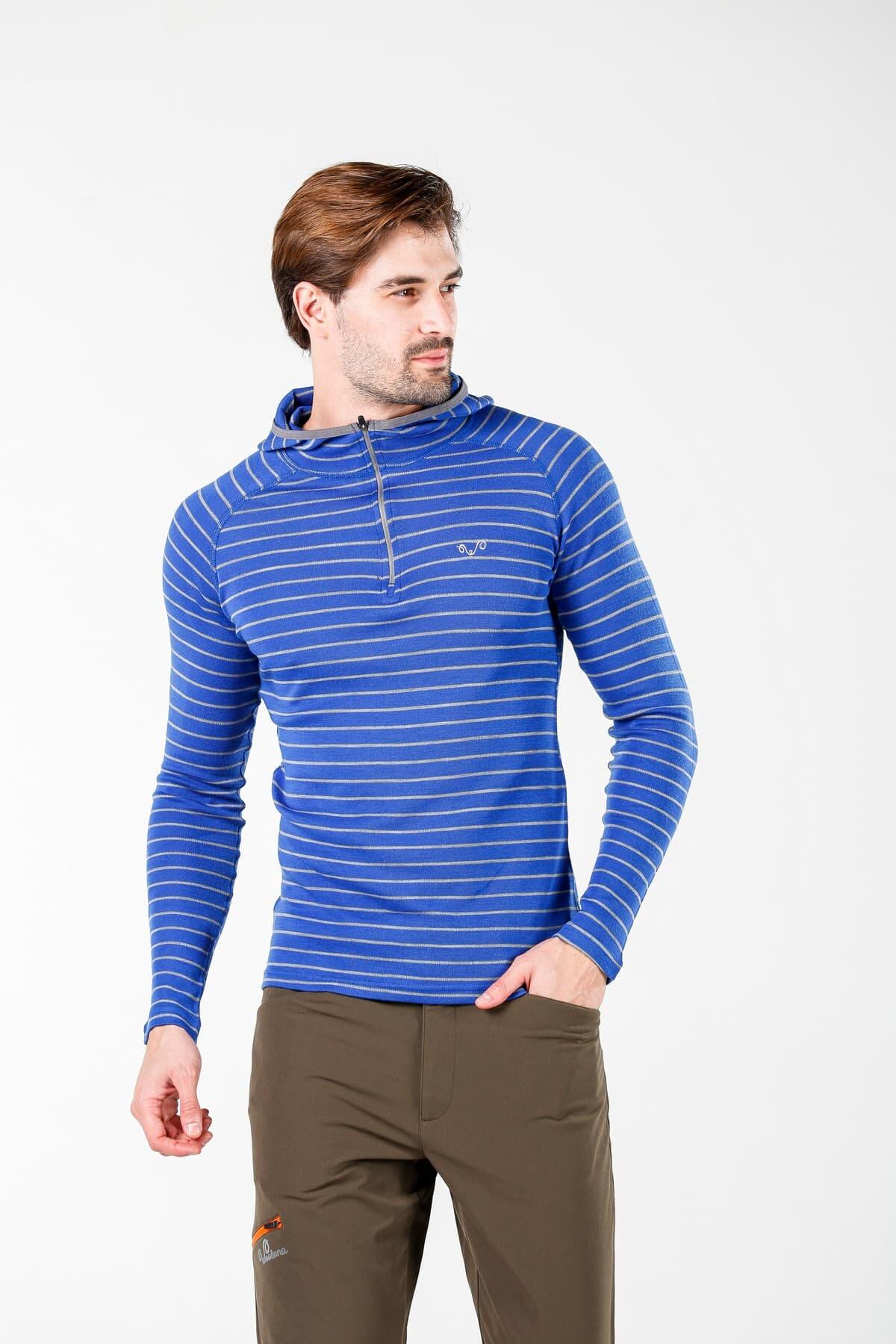 Bluza Turystyczna Męska Termoaktywna Woolona 100% Merino Thor z Kapturem