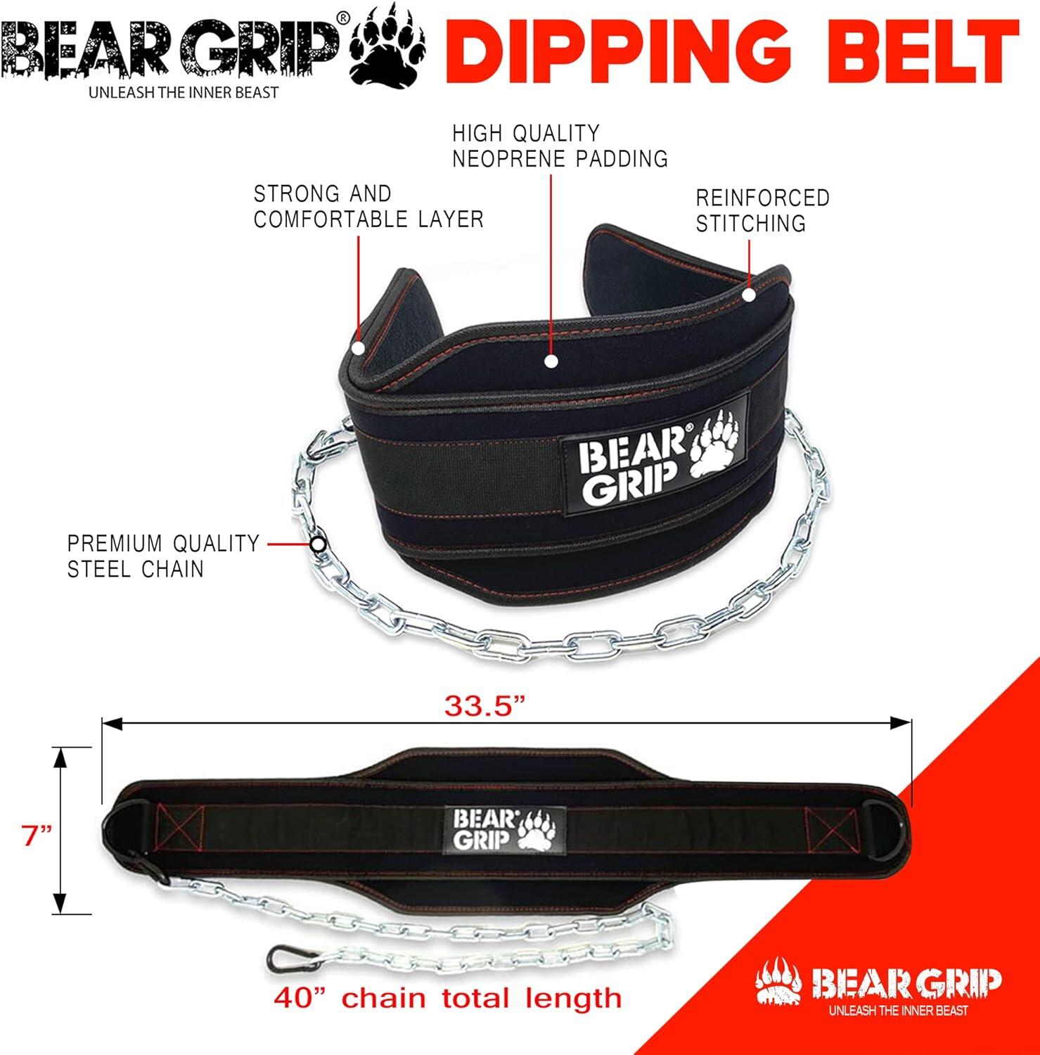 Weighted Dip & Pull Up Belt BEAR GRIP Decathlon