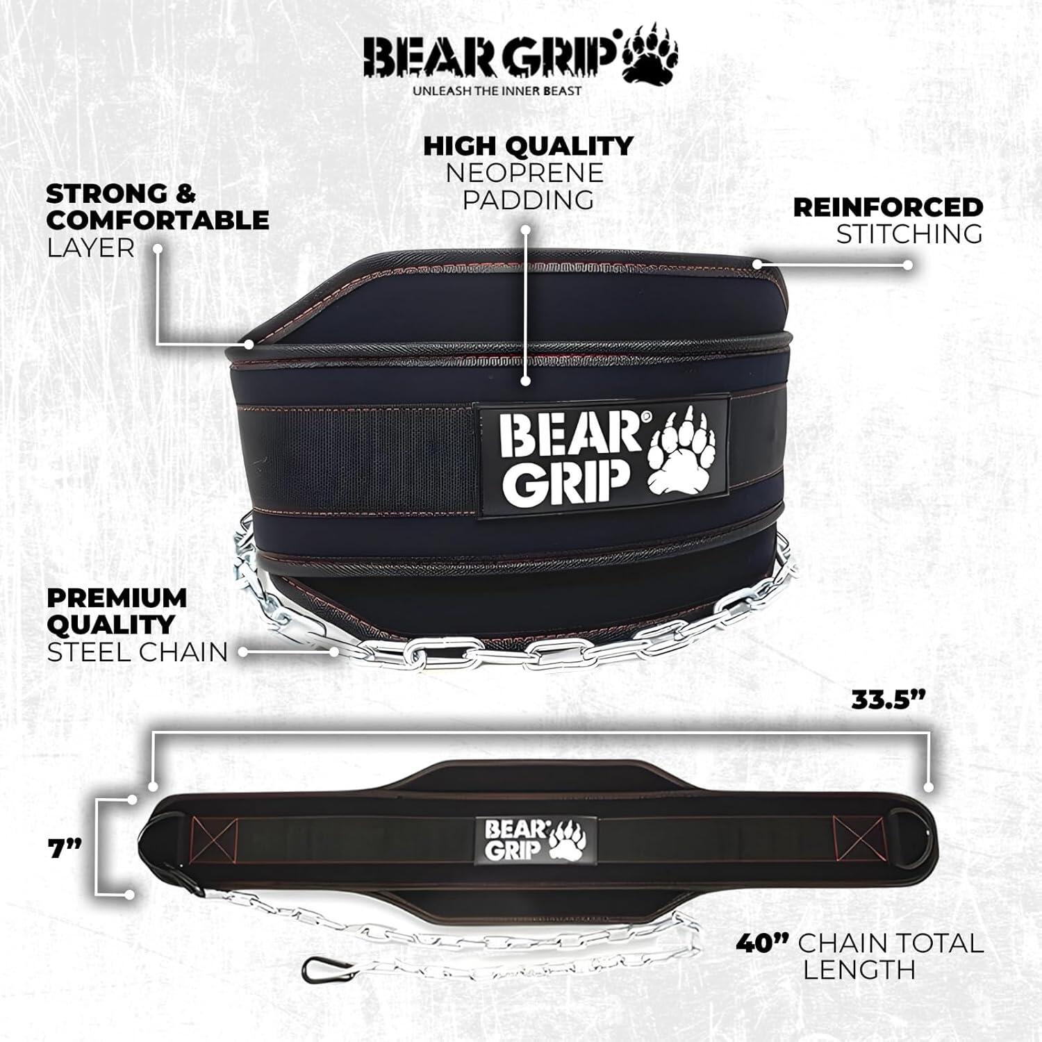 Weighted Dip & Pull Up Belt BEAR GRIP Decathlon