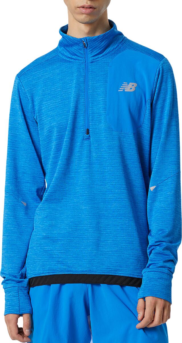 Heren New Balance Impact Run Heat technisch sweatshirt 1/2
