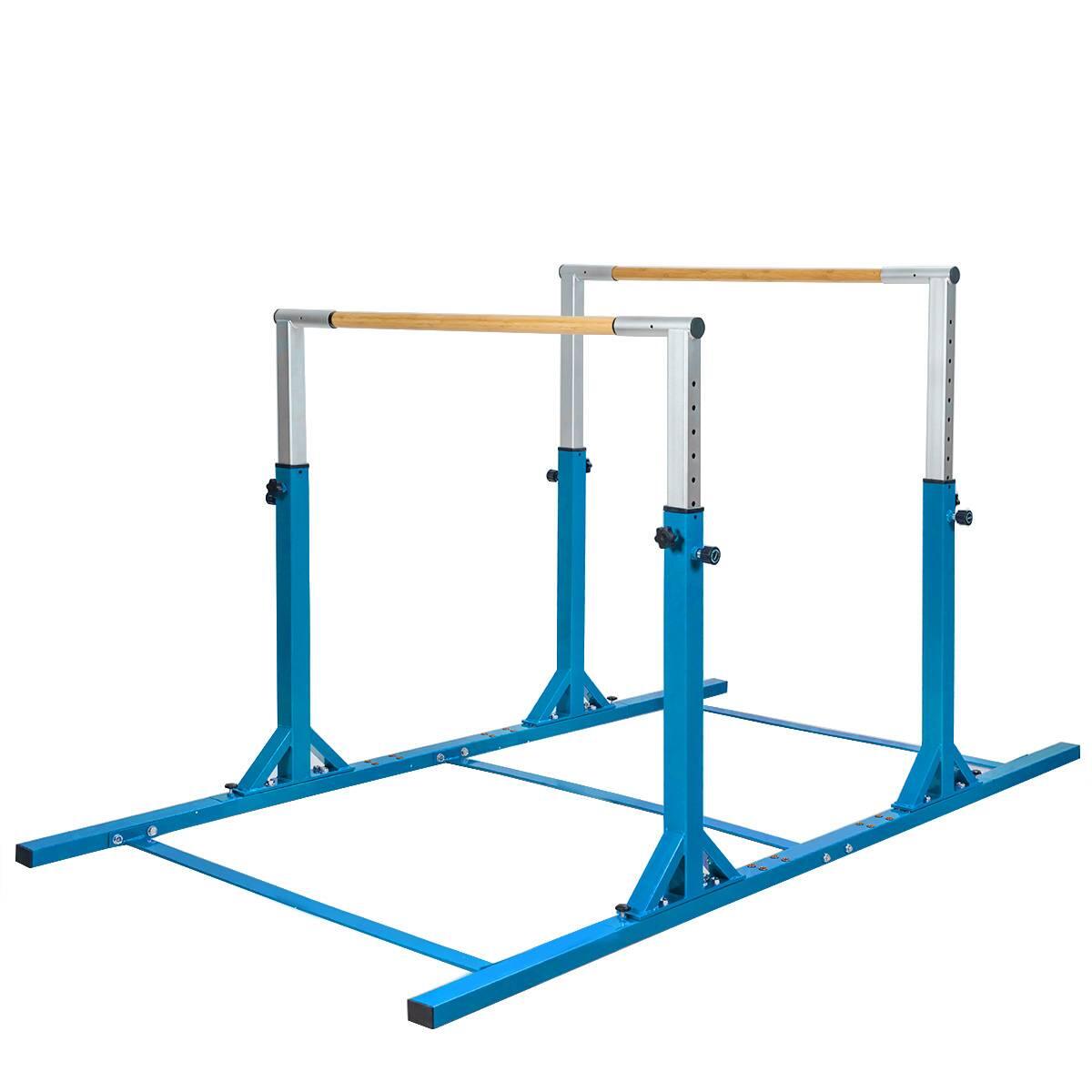 Double Gymnastics Horizontal Bar with Adjustable Width and 11-Level Heights