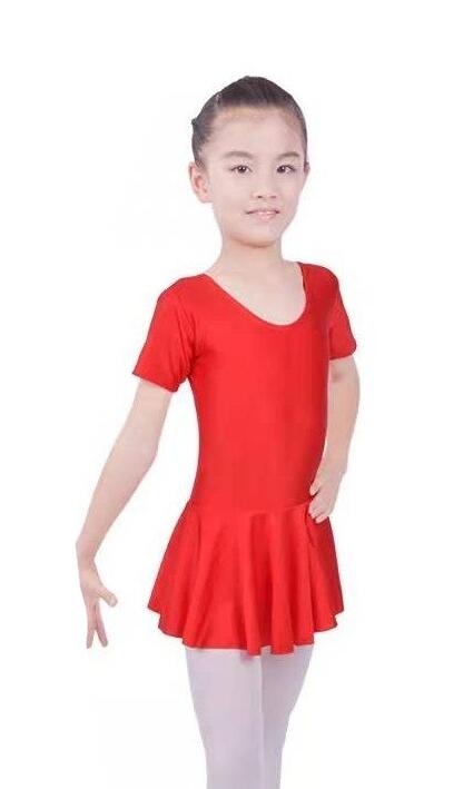 L'ESTEL SKATES - VESTIDO DE PATINAJE CON FALDA Y MANGA CORTA MODELO BÁSICO ROJO 1/4