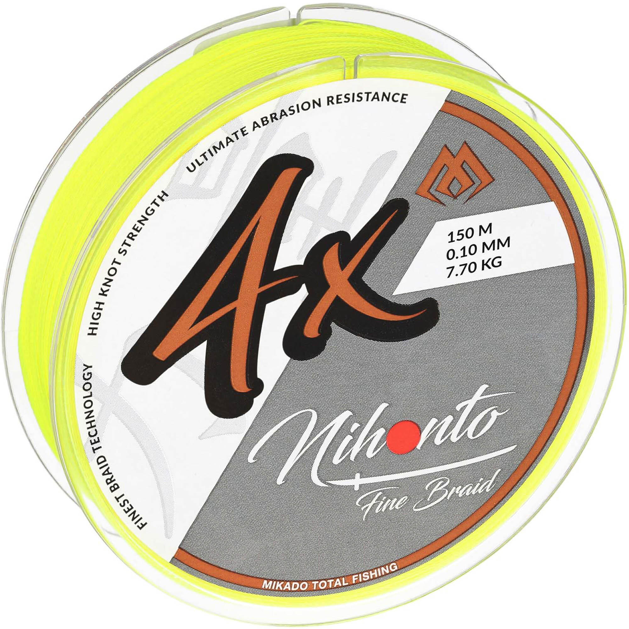 Tresse Mikado Nihonto Fine 0,10mm 7,7kg 150m Jaune Fluo 2/7
