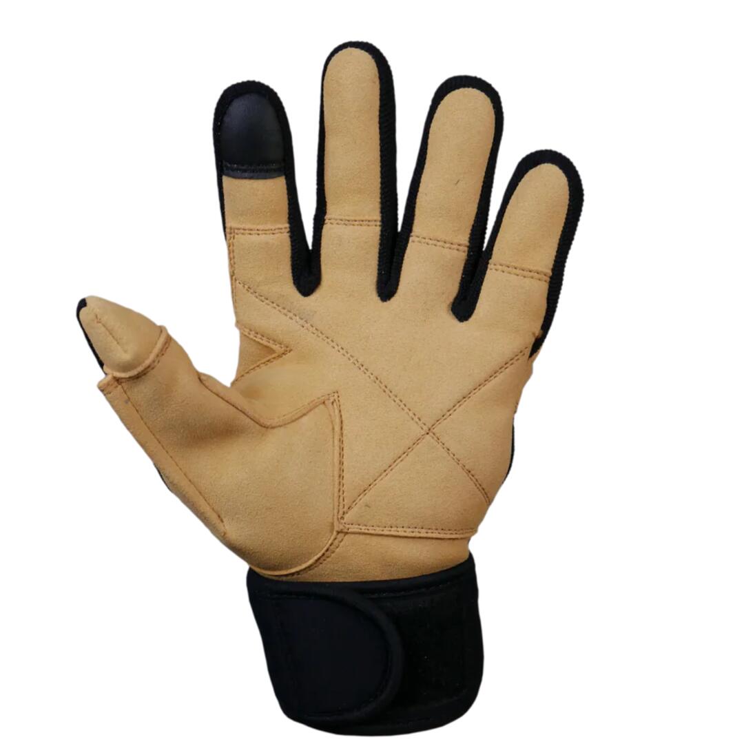 Power Lifting Finger Protection Gloves Model 425F with Wrist Straps 4/7