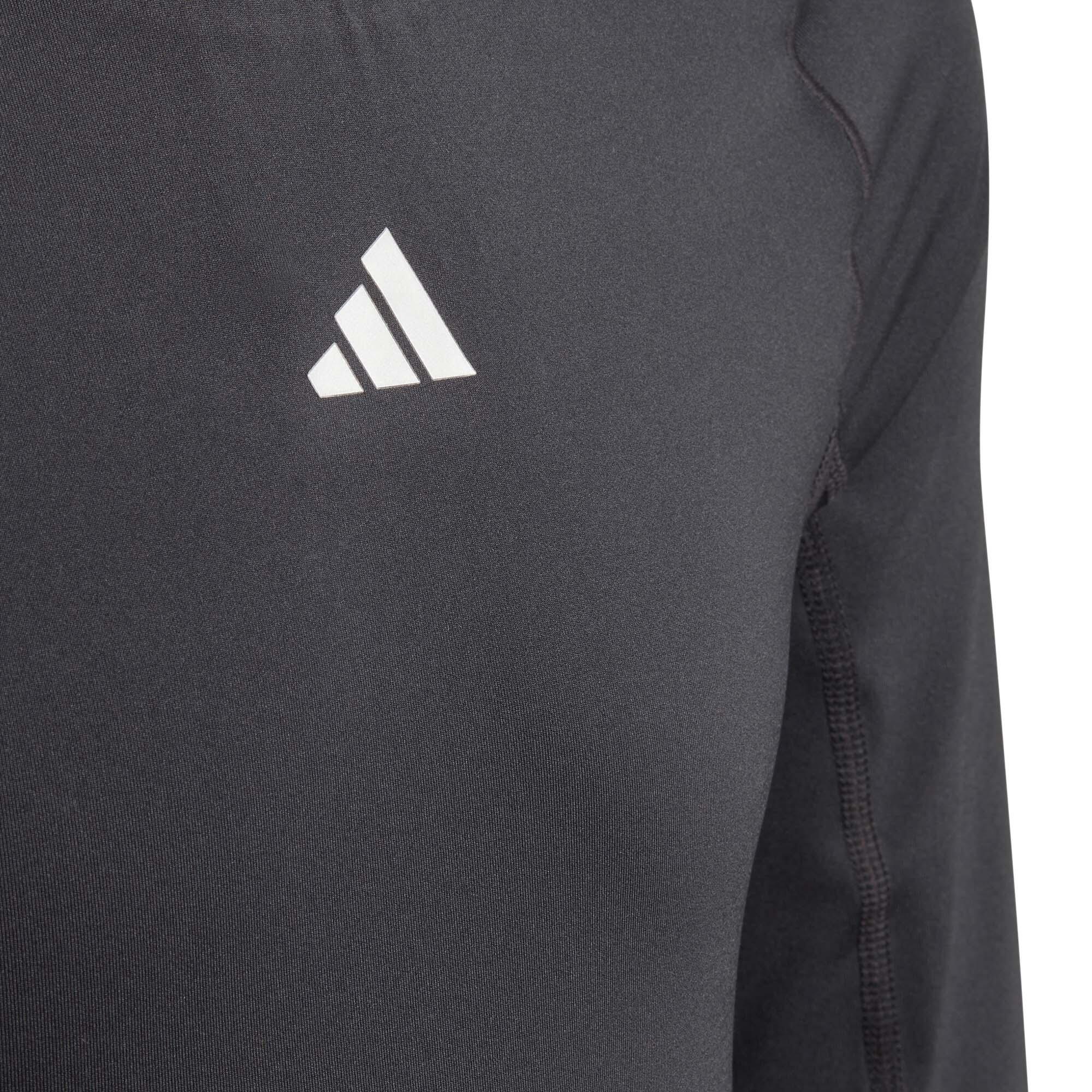 Koszulka adidas Tech Fit Jr. Czarna, dopasowana, z długim rękawem 3/9