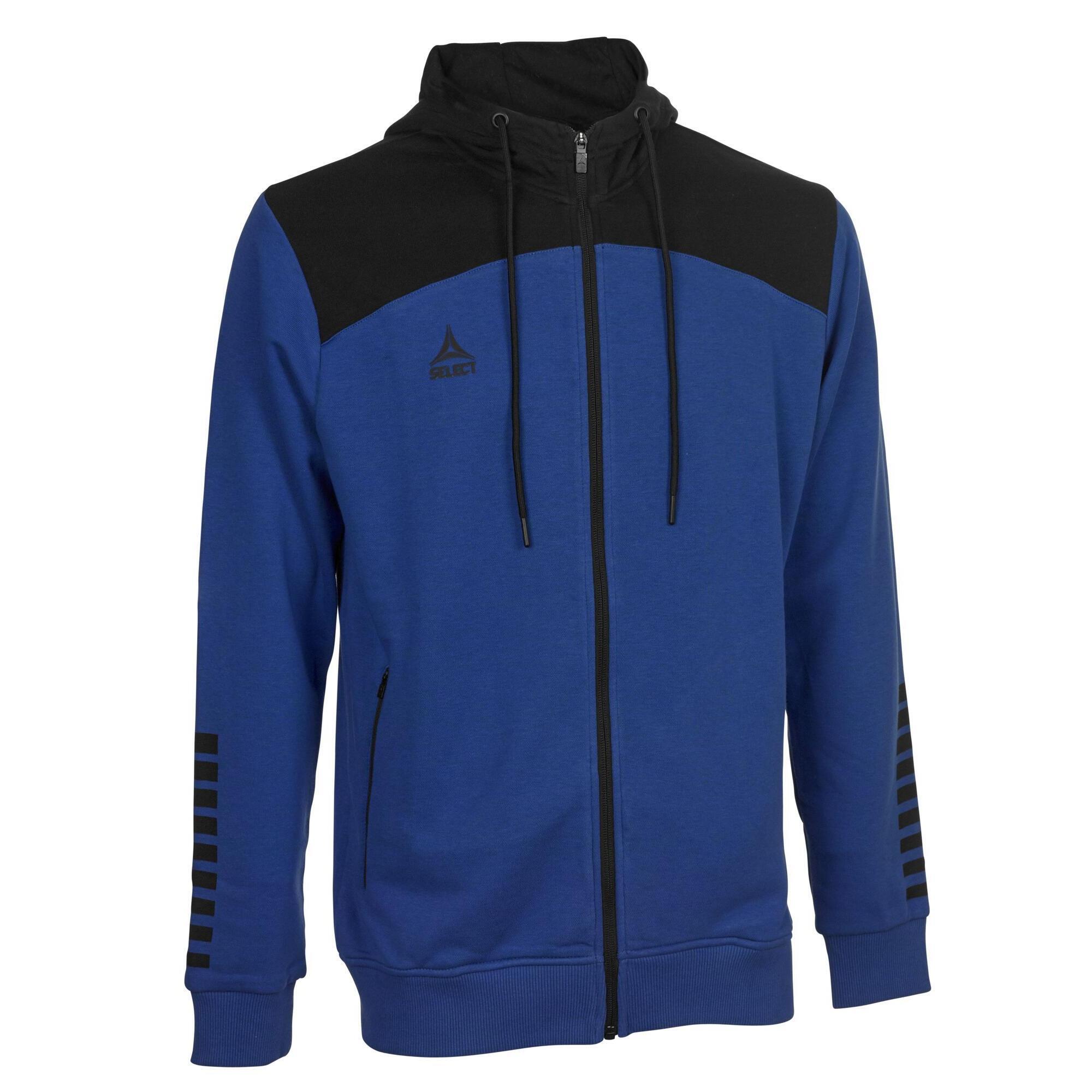Bluza męska Select Oxford Zip Hoodie bawełniana rozpinana z kapturem niebieska