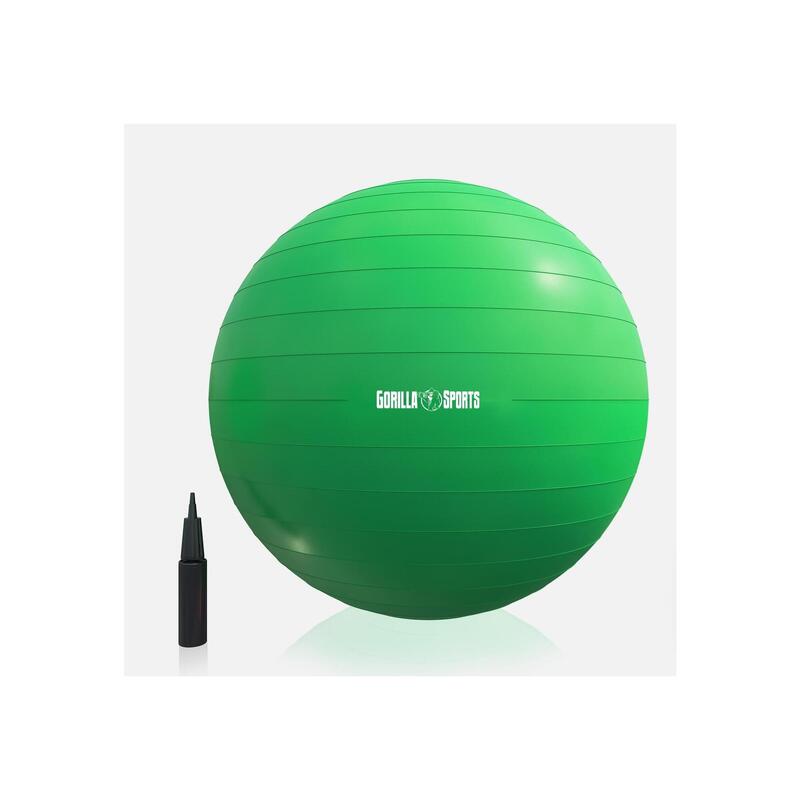 Fitnessbal Ø 75 cm - incl. Pomp - Gym bal - Yoga - Belastbaar tot 500 kg - Groen