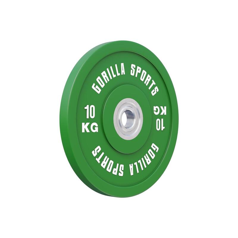 Disco Pesas Bumper Gorilla Sports Verde Diámetro 51 mm