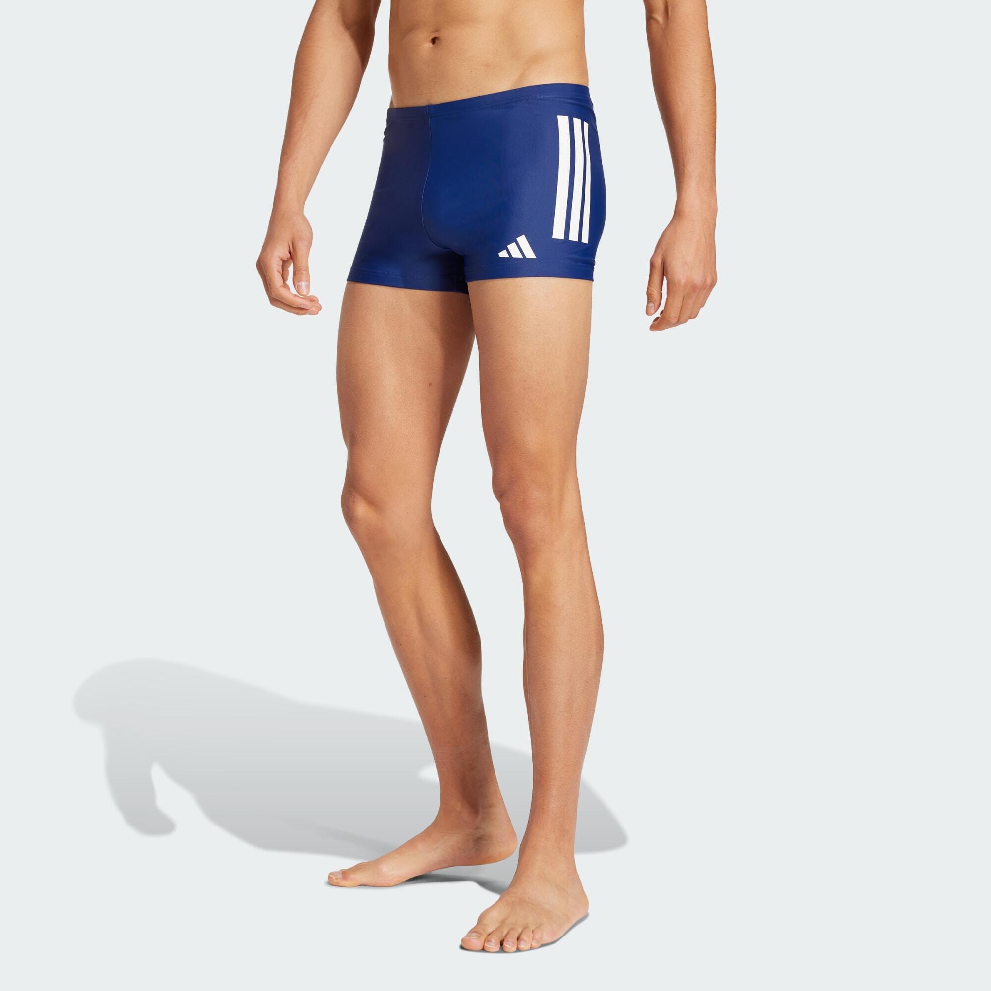 Adidas - Boxer De Natation 3 Bandes 5 Cm - Boxer De Bain - Blanc|bleu - Decathlon