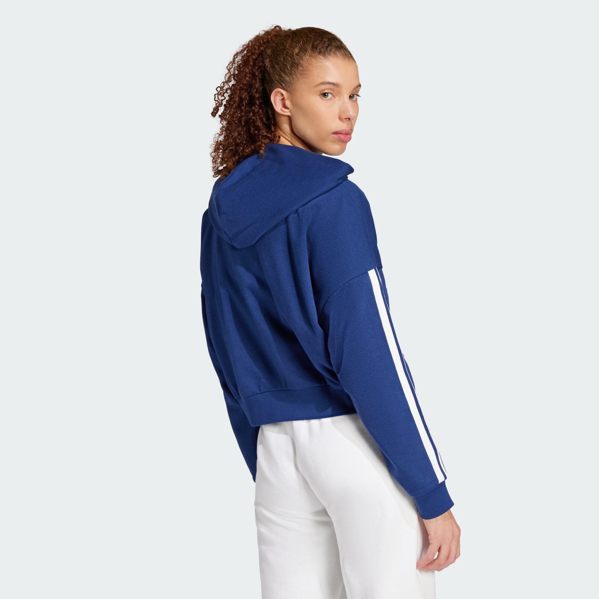 Essentials 3-Stripes French Terry Hoodie met Korte Rits 3/5