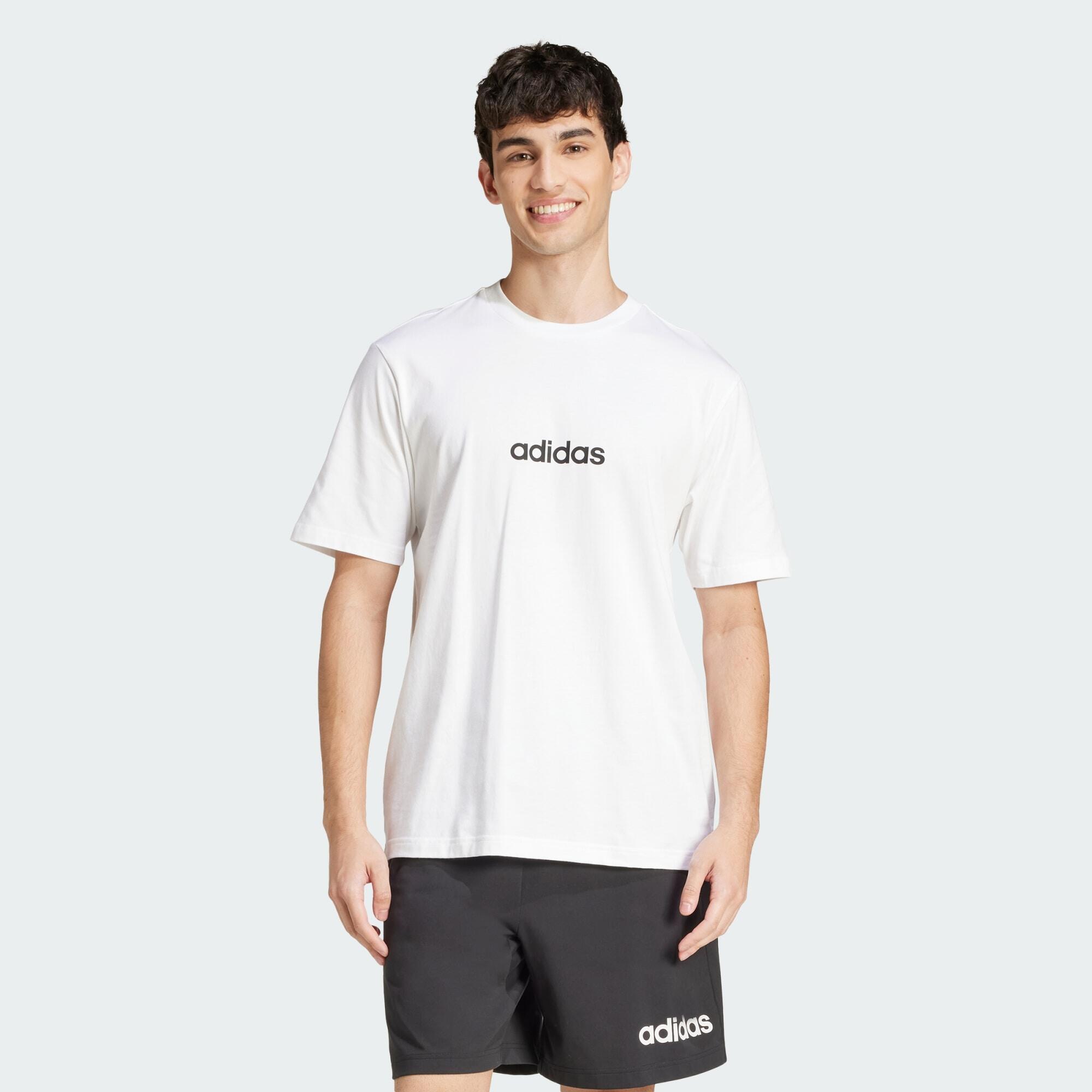 Adidas - T-shirt Jersey Essentials Linear - T-shirt Manches Courtes - Blanc|noir - S - Decathlon