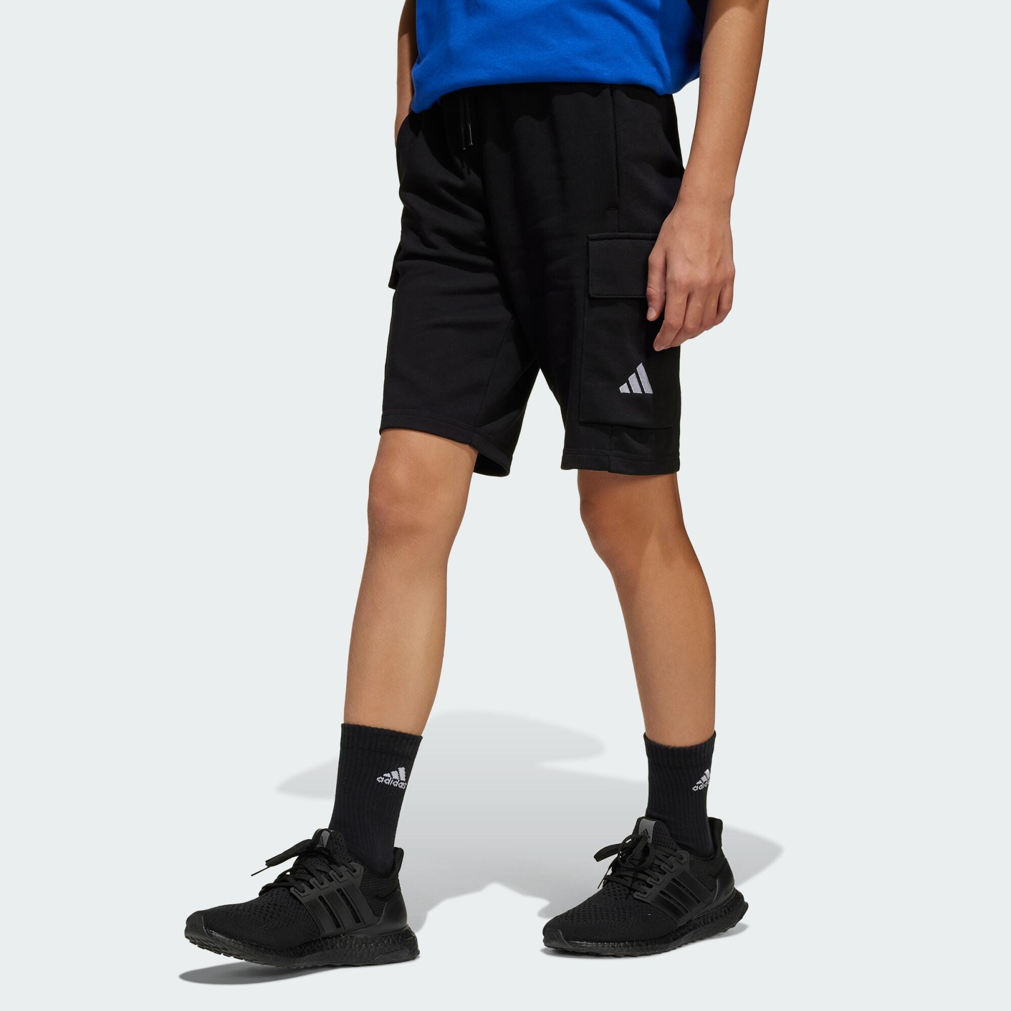 Adidas - Short Cargo Essentials Enfants - Short - Blanc|noir - 7-8 Ans - Decathlon