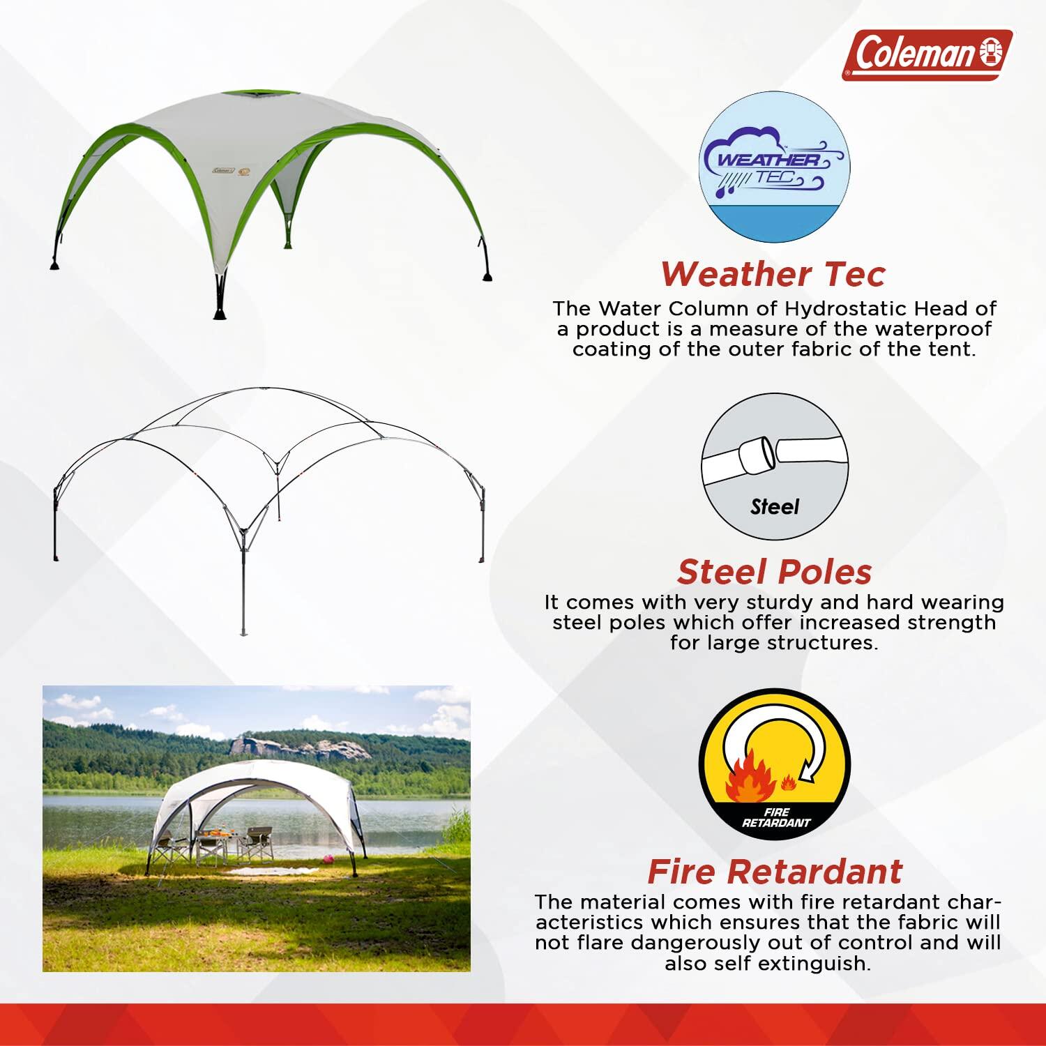 Event Shelter Pro 15 x 15 ft with UV & Water Protected Flysheet, Extra Large Event Tent with Sturdy Steel Poles for Festivals, G