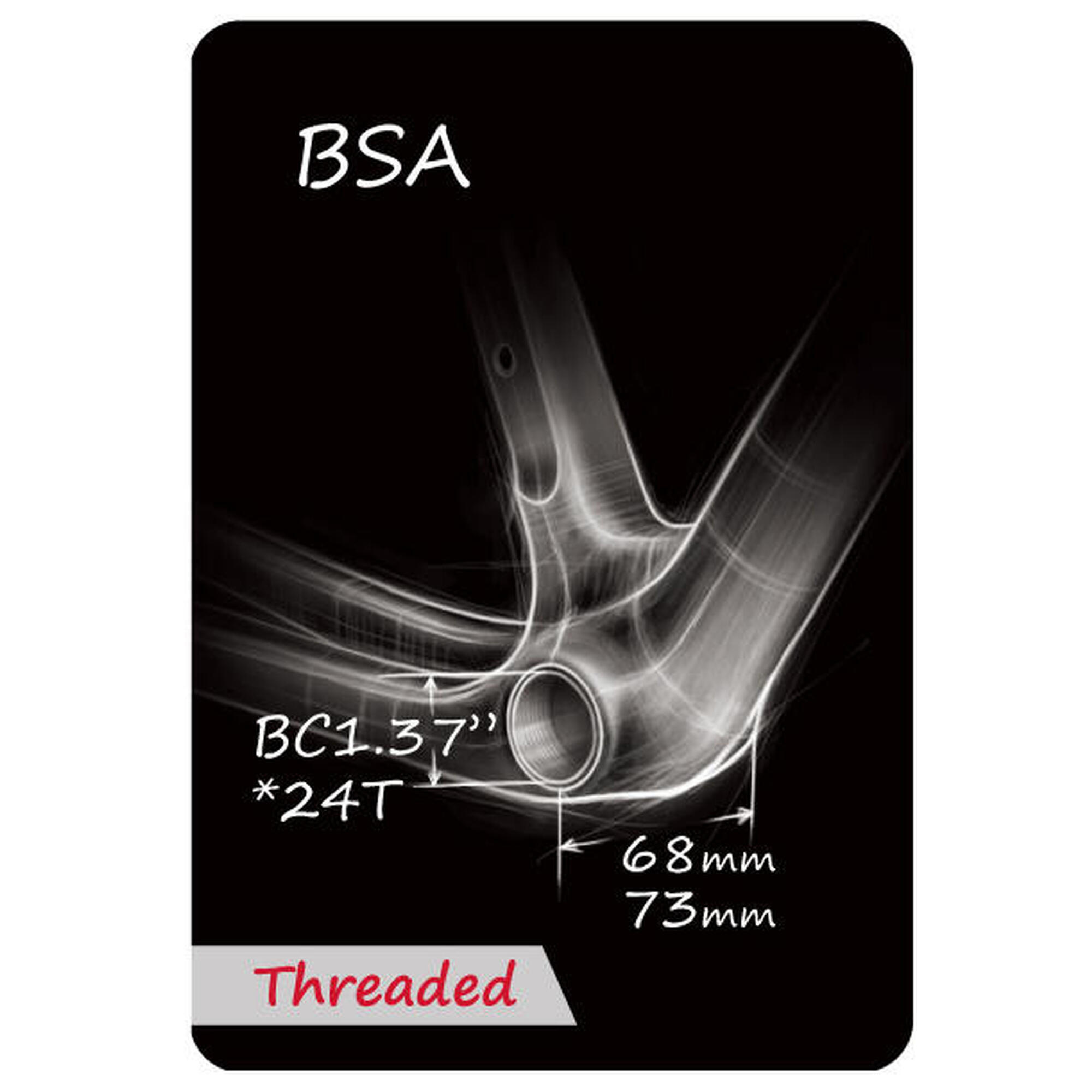 Suport rowerowy TOKEN TK878EX Rama BSA Korba Shimano - oś 24mm, czerwony