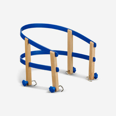 Tweedehands - kinderzitje voor houten slee blauw - uitstekend