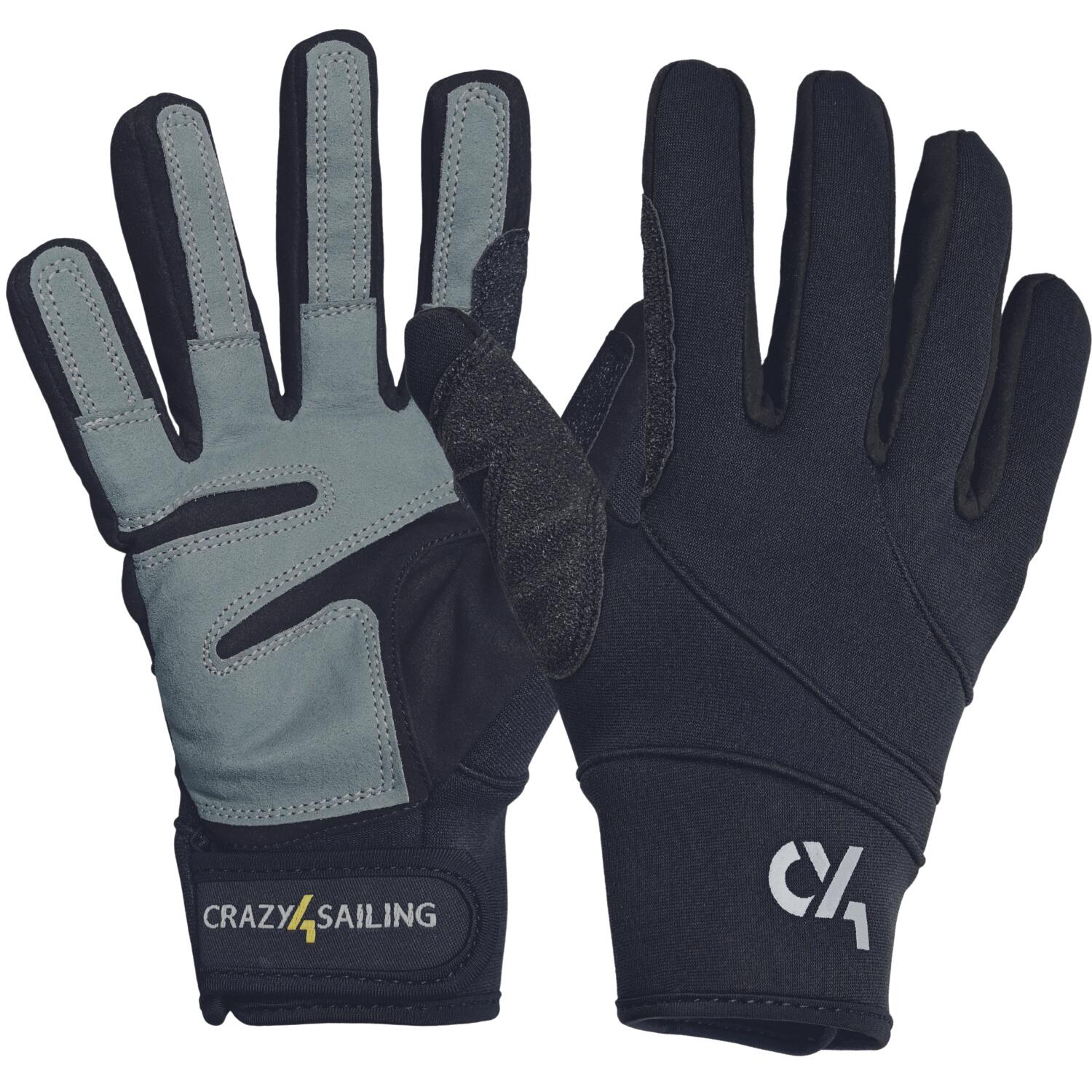 CRAZY4SAILING Unisex Segelhandschuhe Neopren Schwarz