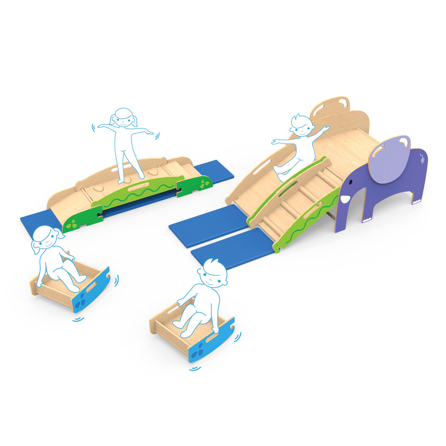 Bewegungsbaustellen-Set Wild Climber Kinderturnen Unisex 4/6