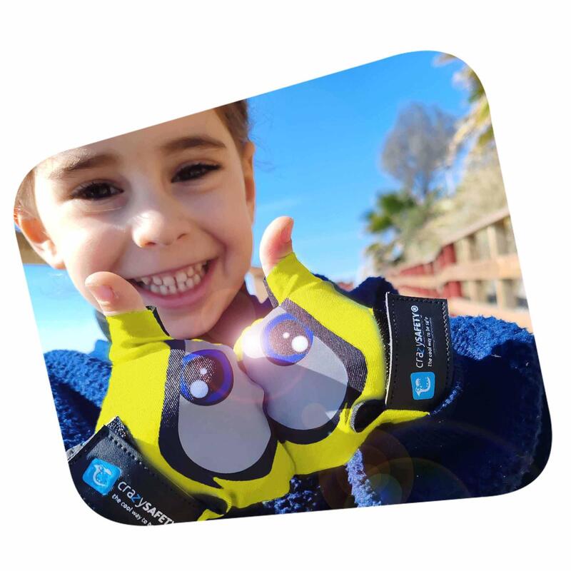 Gants Vélo Enfant | Jaune | Crazy Safety | Yeux Réfléchissants | Taille S
