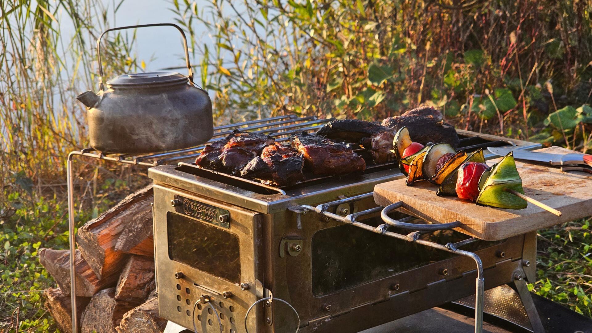FASTFOLD grill - panel do piecyka FASTFOLD BUSHMEN L stal 5/7