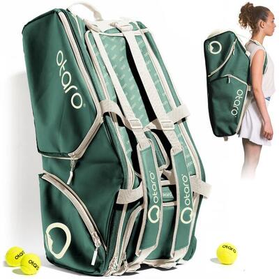 Tenniszak met schoencompartiment racquet tas voor 4-8 racket | 82l groen