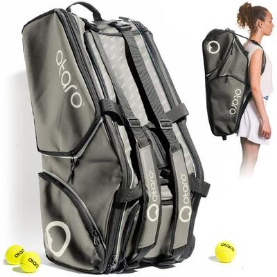 Borsa da tennis con scomparto per racchette per 4-8 racchette | 82L BLU BIANCO