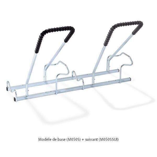 Râtelier 2 vélos avec arceau gainé - Modèle de suivant 2/3