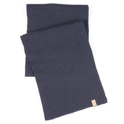 Gebreide sjaal van wol vide navy - one size 190x23 - blauw