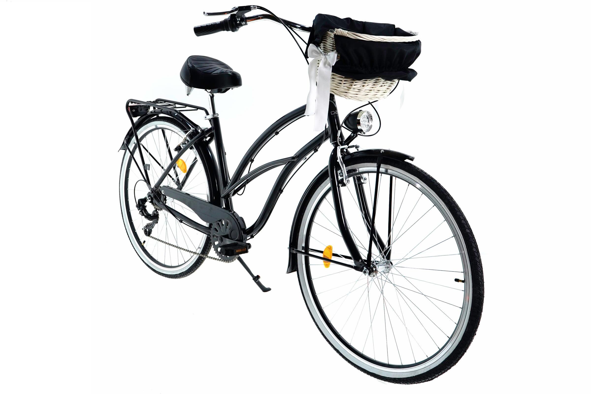 Damesfiets Cruiser Davi Bianca Alu, 7 versnellingen, 28", 160-185 cm, Zwart 2/6