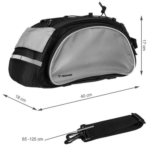 Fietstas Bagagedrager 12 Liter - Grijs/Zwart - Waterdicht 7/7