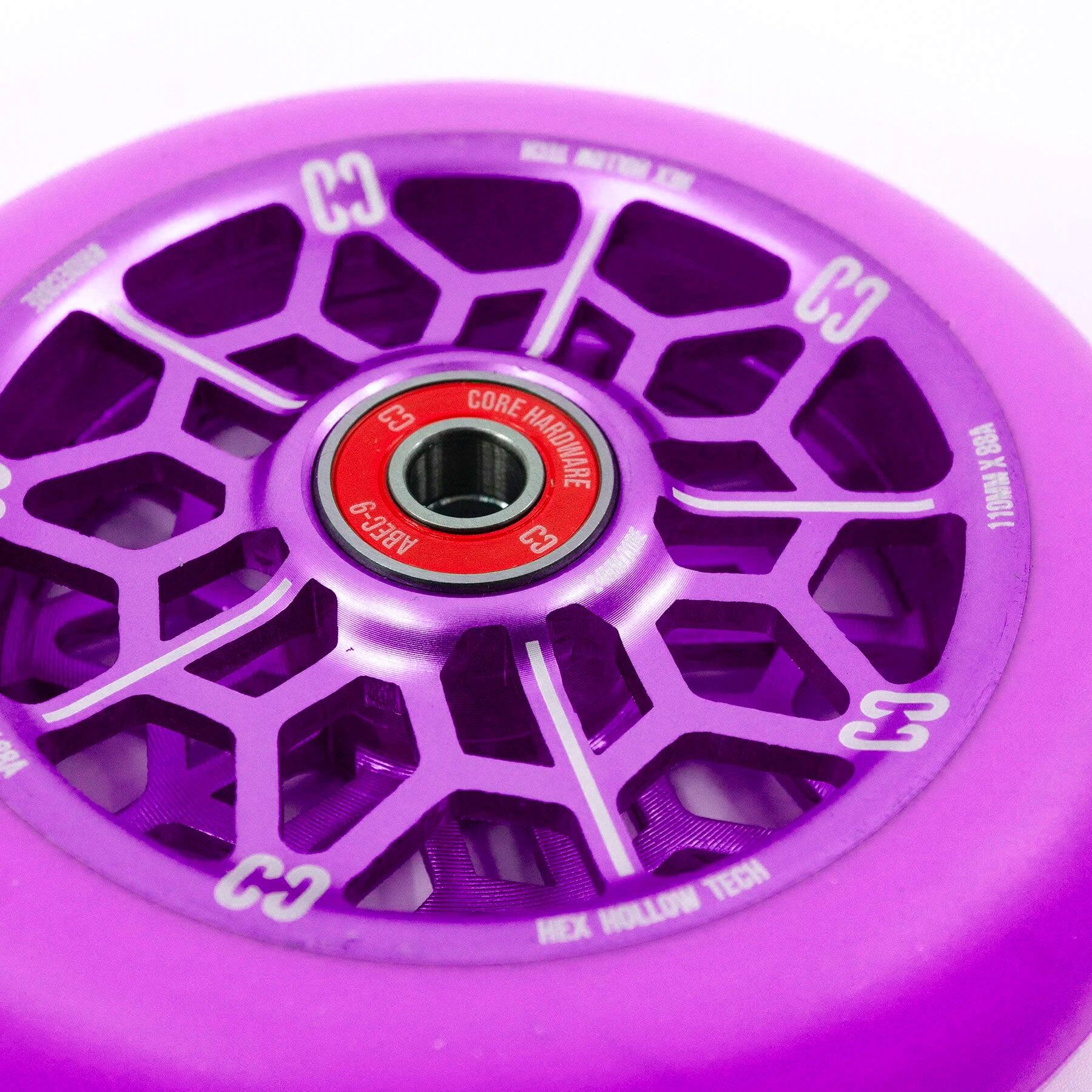 CORE Hex Hollow 110mm Stunt Scooter Wheel – Purple 3/4