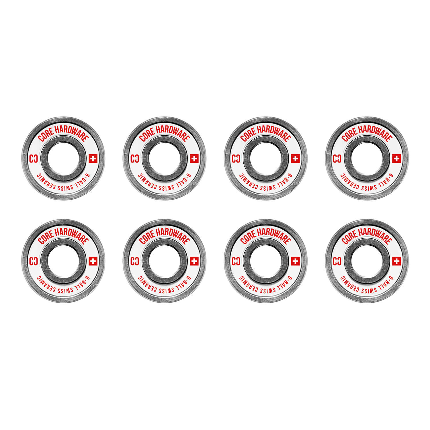 CORE Hardware SWISS Ceramic Skate/Scooter Bearings - Pack of 8 3/4